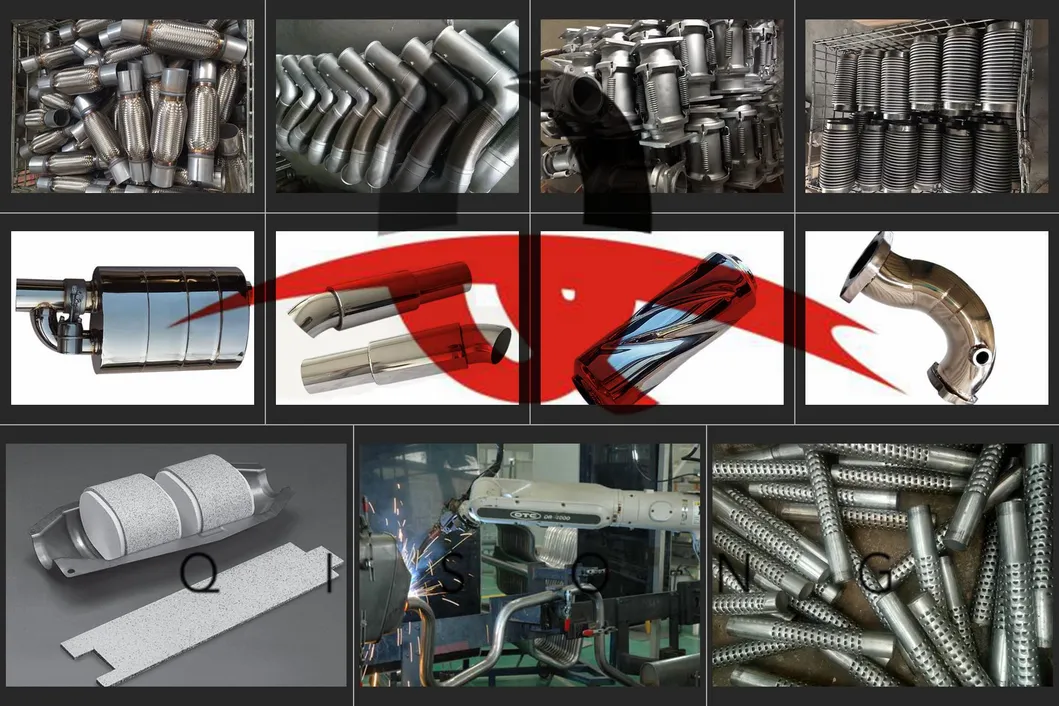 [Qisong] Titanium Burnt N1 Tip Stainless T-304 Exhaust Muffler 2" Inlet+Silencer