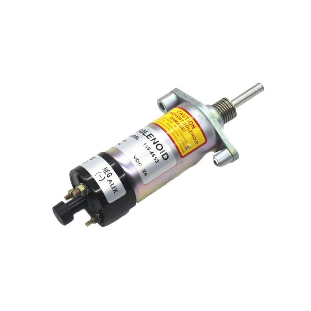 155-4653 24V/12V Engine Fuel Shutdown Stop Solenoid Shutoff Solenoid for Caterpillar E330b E330c E330 3306