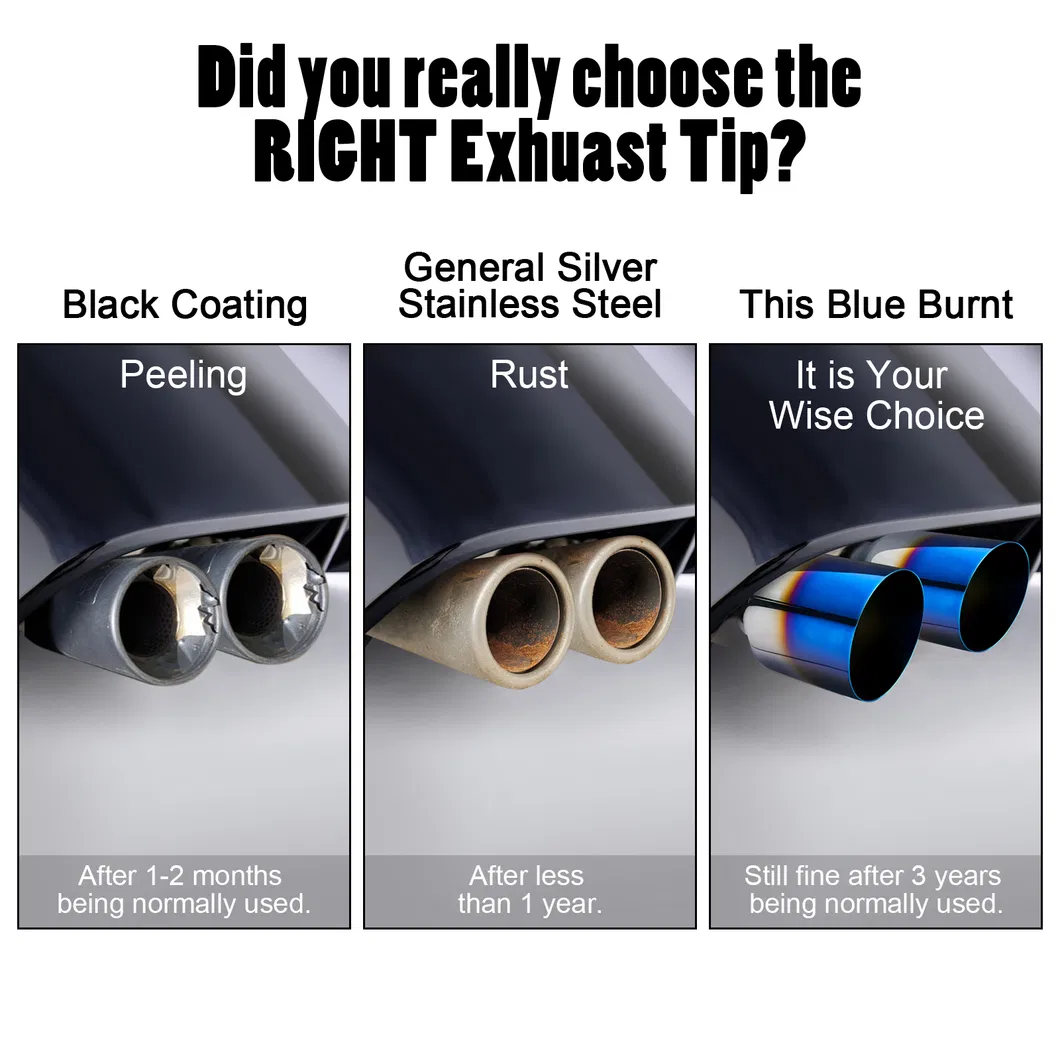 2PCS Stainless Steel 2.5 Inch Inlet 3.5 Inch Outlet Exhaust Muffler Car Exhaust Tips Muffler