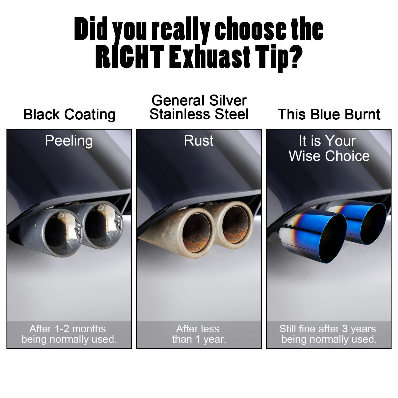 2PCS Stainless Steel 2.5 Inch Inlet 3.5 Inch Outlet Exhaust Muffler Car Exhaust Tips Muffler