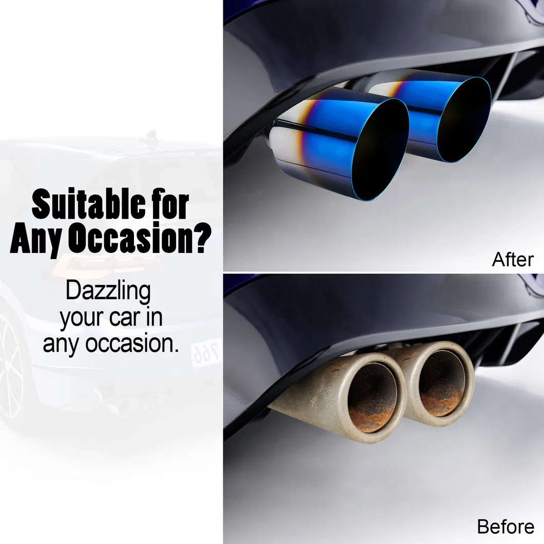 2PCS Stainless Steel 2.5 Inch Inlet 3.5 Inch Outlet Exhaust Muffler Car Exhaust Tips Muffler