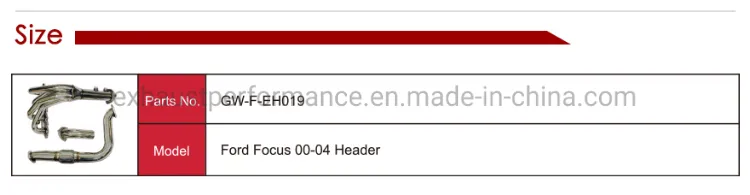 Customizable Stainless Steel Exhaust Header for Ford Focus 00-04