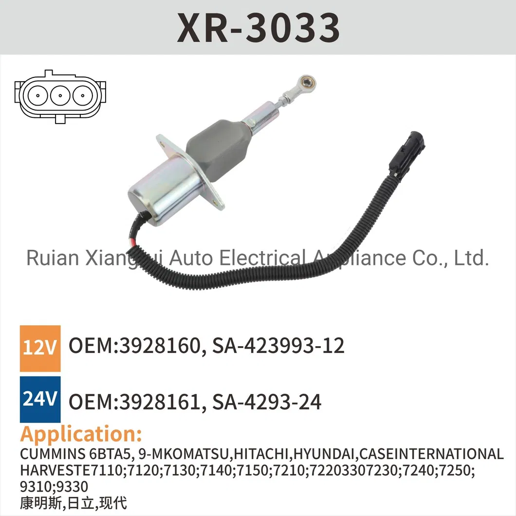 Diesel Engine Generator Spare Parts 12V Fuel Shutdown Stop Solenoid