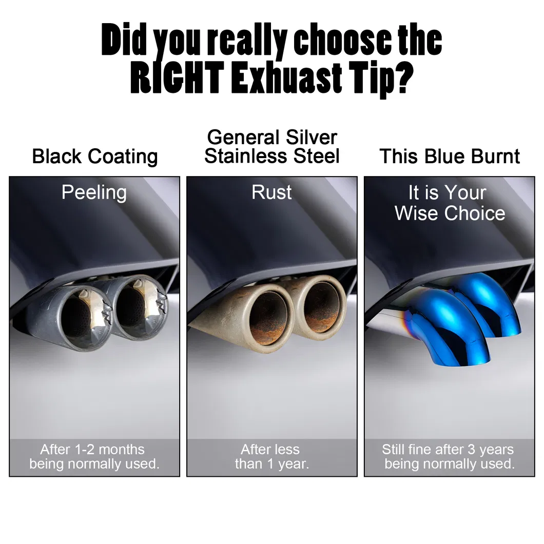 Diesel Exhaust Tip 3.5 Inch Inlet 3.5′′ Outlet 9.5" Long Stainless Steel 304 Bolt on Tailpipe