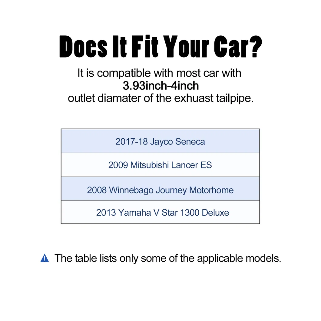 Diesel Exhaust Tip 3.5 Inch Inlet 3.5′′ Outlet 9.5" Long Stainless Steel 304 Bolt on Tailpipe