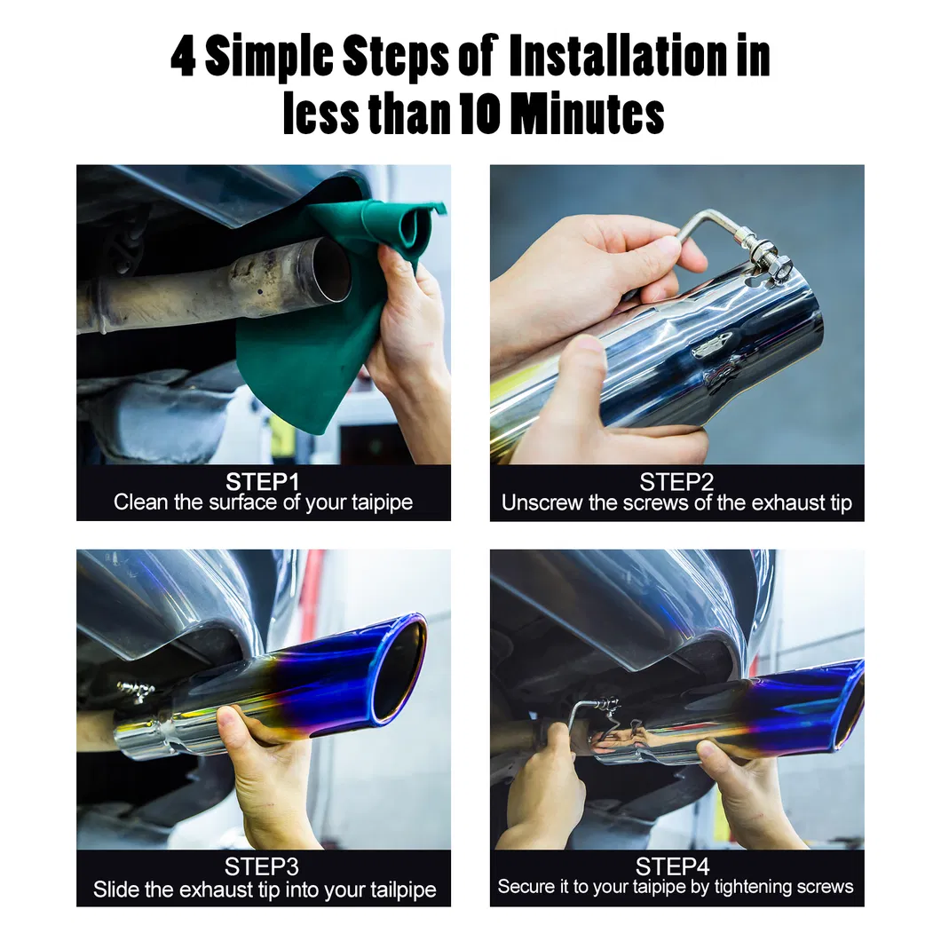 Diesel Exhaust Tip 3.5 Inch Inlet 3.5′′ Outlet 9.5" Long Stainless Steel 304 Bolt on Tailpipe