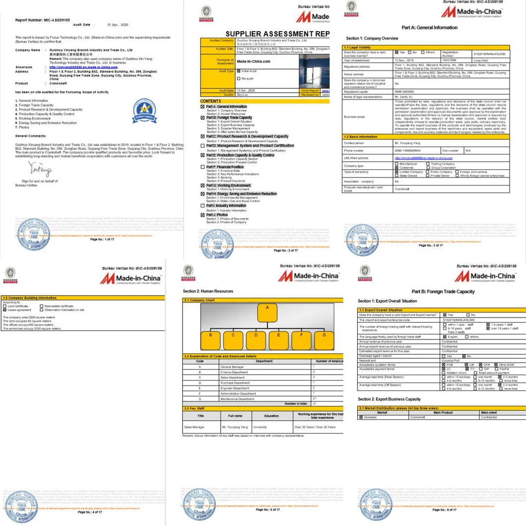 Engine Spare Parts 6D140 6D95 Crankshaft