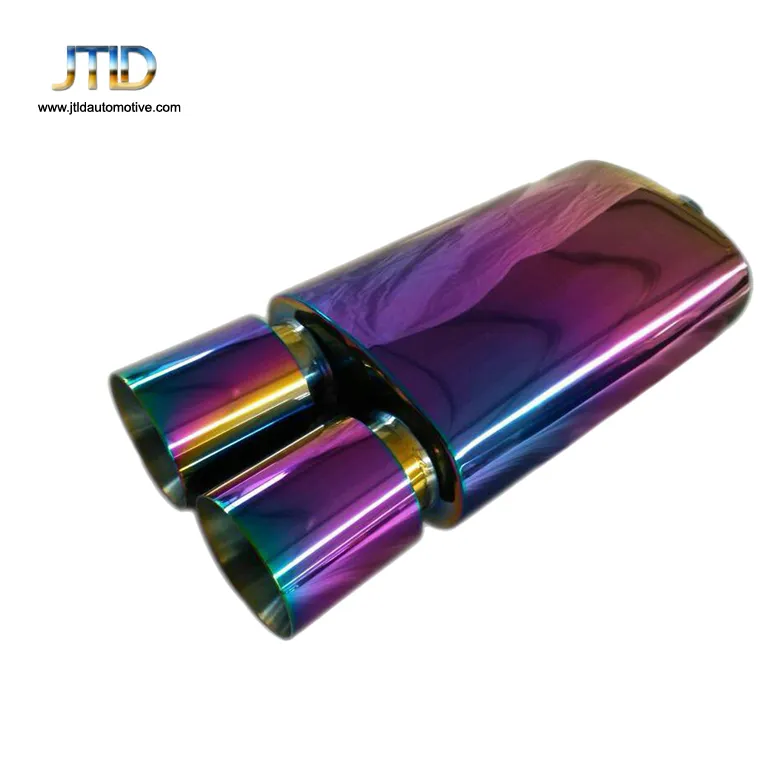 Factory Directly Dual Rainbow Burnt T-304 Stainless Steel 2.5′′ Inlet Exhaust Muffler+Silencer