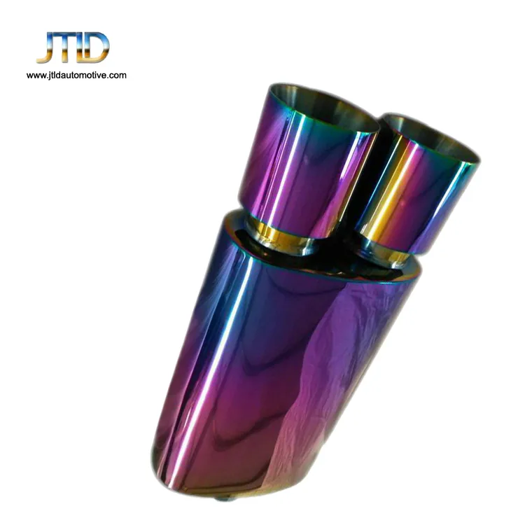 Factory Directly Dual Rainbow Burnt T-304 Stainless Steel 2.5′′ Inlet Exhaust Muffler+Silencer
