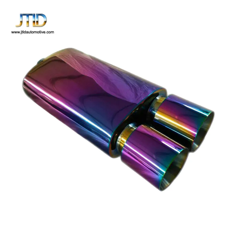 Factory Directly Dual Rainbow Burnt T-304 Stainless Steel 2.5′′ Inlet Exhaust Muffler+Silencer