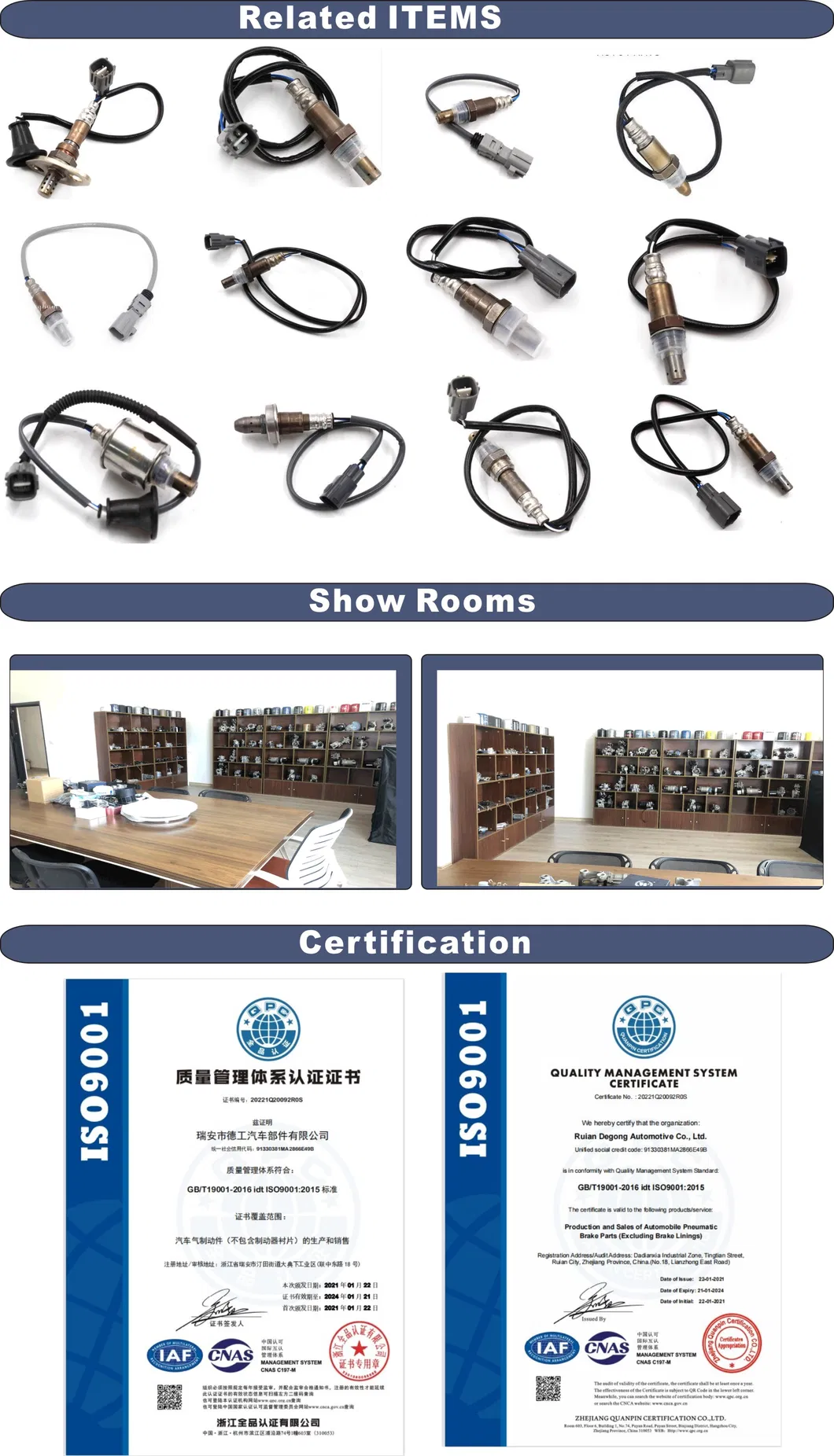 High Quality Auto Parts Manufacturer Auto Oxygen Sensor 89467-30030 for Toyota Lexus