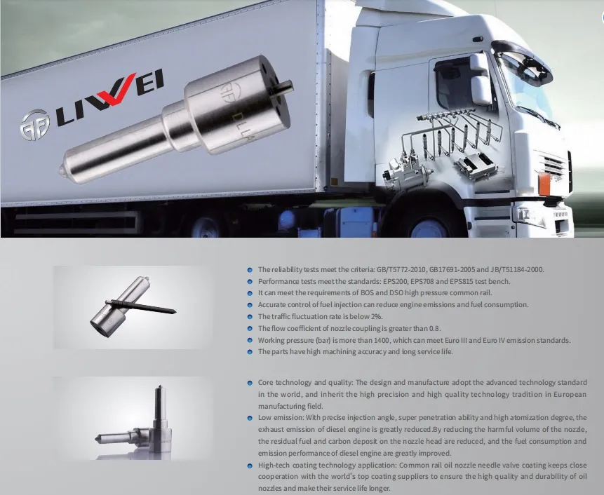 Liwei Fuel Diesel Common Rail High Pressure Misting Nozzle Dlla 145p 1794 for 0 445 120 157 Auto Fuel Pump Injector Nozzle