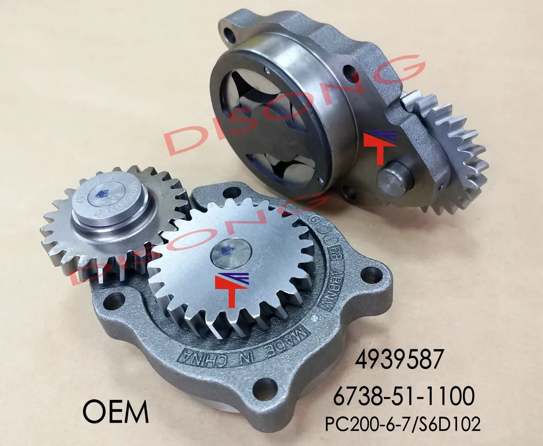 Machinery Engine Oil Pump 4939587 6738-51-1100 for Excavator PC200-6 PC200-7 Engine S6d102 6bt