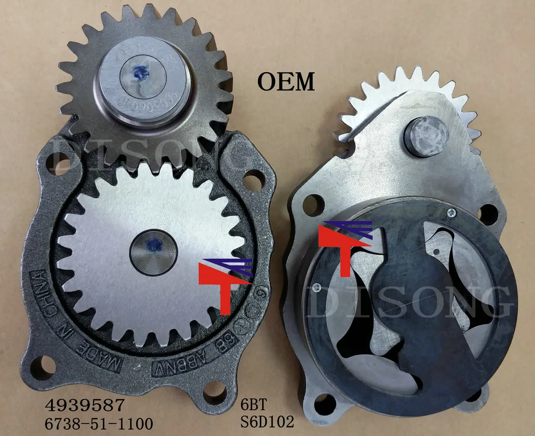 Machinery Engine Oil Pump 4939587 6738-51-1100 for Excavator PC200-6 PC200-7 Engine S6d102 6bt