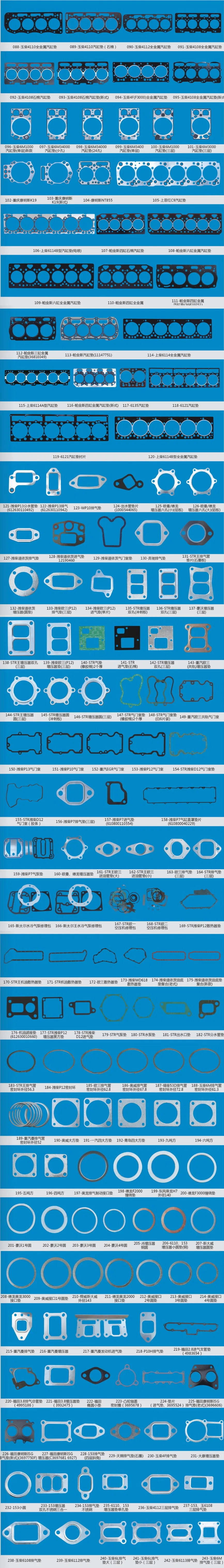 Metal/Graphite/Asbestos Cylinder Head Gasket for Yuchai 4110/4112/4108, Weichai, Shangchai, Dachai, Xichai, Cummins, Caterpillar,