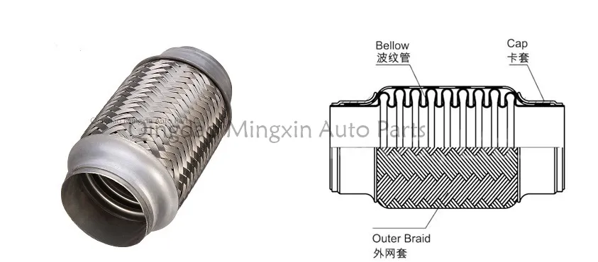 Mingxin Auto Parts Manufacturer Bellow Exhaust Pipe Repair Flex Replacemen