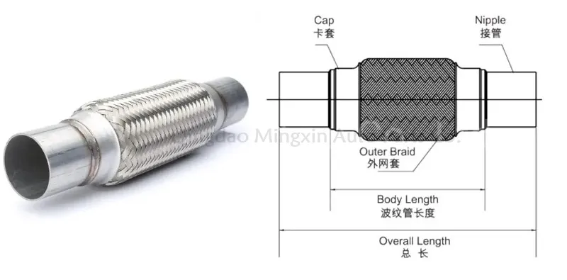 Mingxin Auto Spare Engine Exhaust Flexible Pipe/ Exhaust Flex Hose
