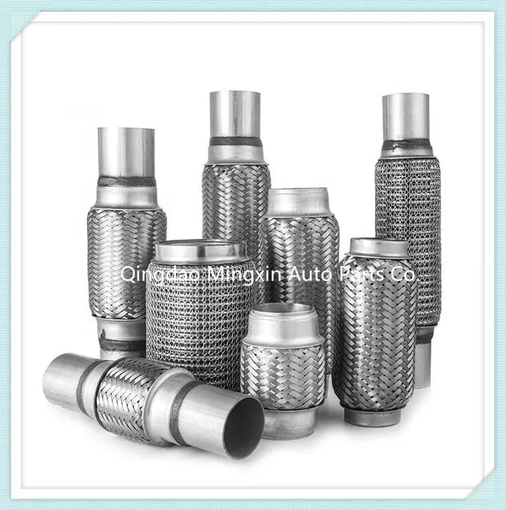 Mingxin Customized Universal Flexible Auto Parts Exhaust Bellow Muffler Pipe with Nipple for Car