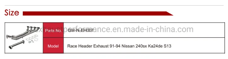 Polished Stainless Steel Exhaust Header for Nissan 240sx Ka24de S13
